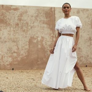 *NWT* DISSH Valley White Midi Skirt with Slit (US6/ AU10)